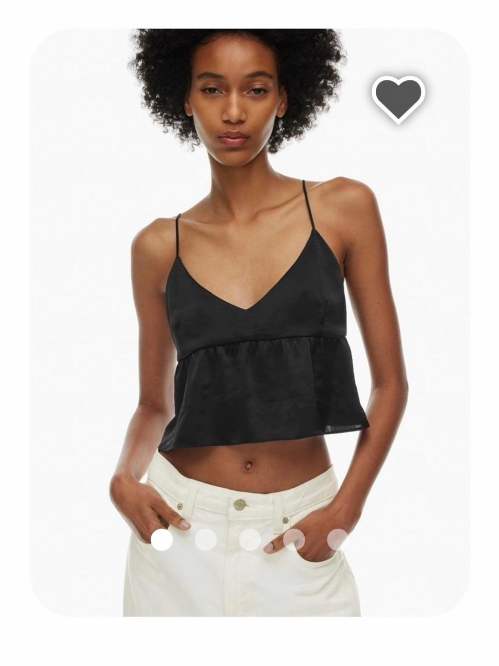 Wilfred Black Satin Peplum Camisole